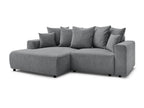 Atilla - Canapé D'Angle Convertible Coffre - Tissu Texturé - Angle Gauche
