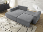 Atilla - Canapé D'Angle Convertible Coffre - Tissu Texturé - Angle Gauche
