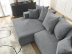 Atilla - Canapé D'Angle Convertible Coffre - Tissu Texturé - Angle Gauche