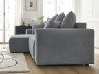 Atilla - Canapé D'Angle Convertible Coffre - Tissu Texturé - Angle Gauche