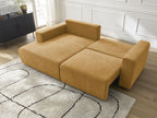Atilla - Canapé D'Angle Convertible Coffre - Tissu Texturé - Angle Gauche