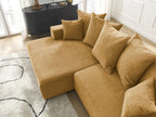 Atilla - Canapé D'Angle Convertible Coffre - Tissu Texturé - Angle Gauche