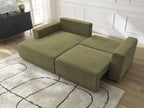 Atilla - Canapé D'Angle Convertible Coffre - Tissu Texturé - Angle Gauche