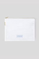 Grande pochette en toile de coton bio blanc immaculé Les pensionnaires