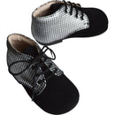 Chaussures Bottillon Fille À Lacets Gaïa - Cuir Noir Et Argent - Fille