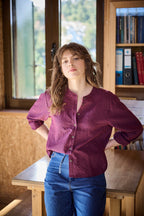 Blouse Binta - Vichy Bordeaux