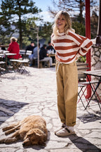 Pull Mona - Rayures Camel