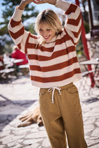 Pull Mona - Rayures Camel