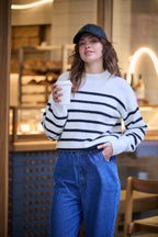 Pull Marlowe - Blanc Raye Noir