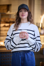 Pull Marlowe - Blanc Raye Noir