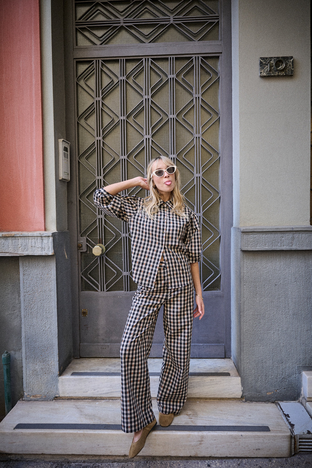 Pantalon Pali - Vichy Broderie