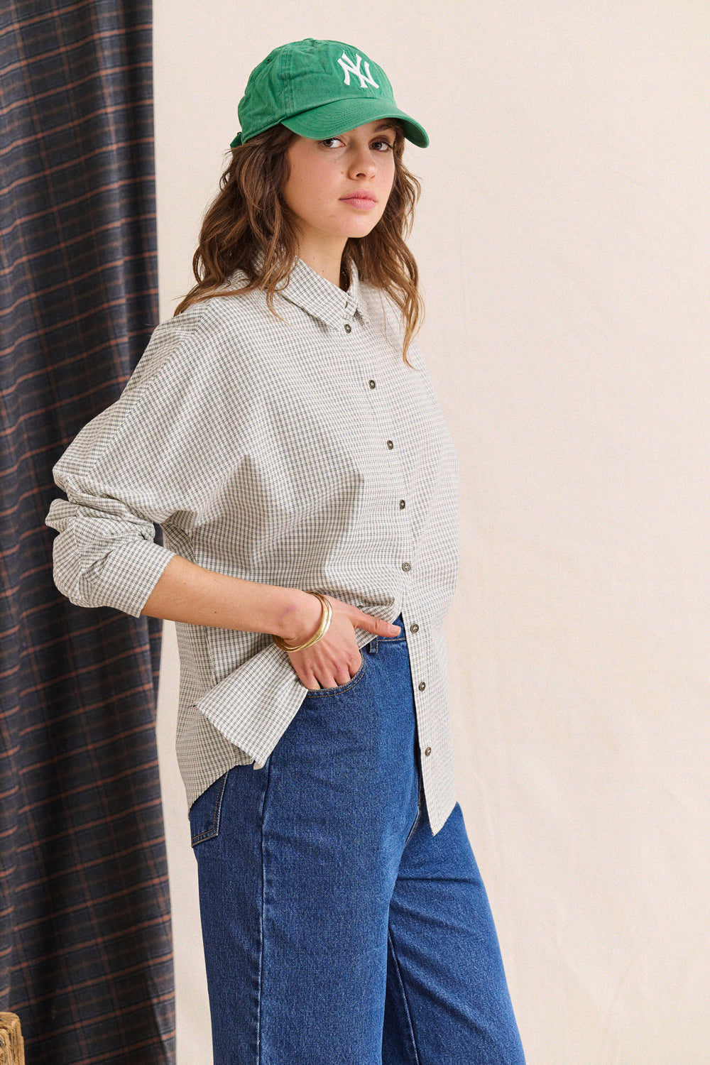 Camicia Contis - A quadri Ecrù