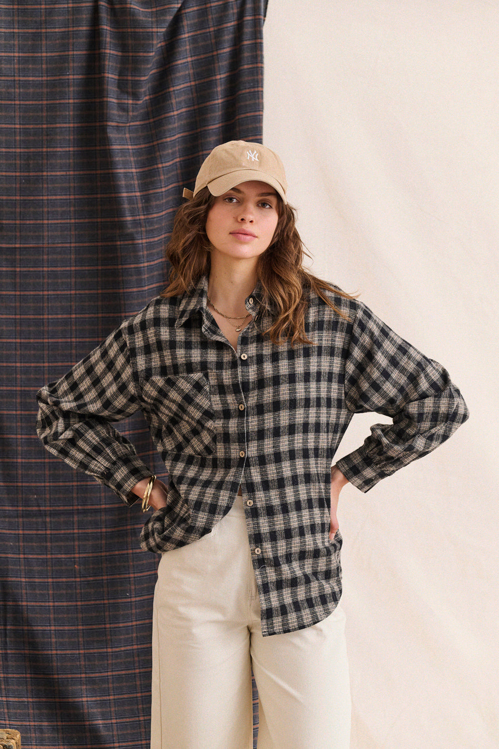 Cyliane Shirt - Charcoal Check
