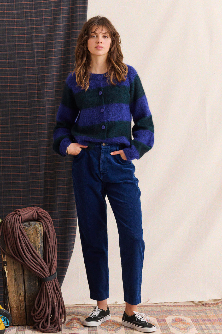 Gilet Lipa - Vert Raye Bleu