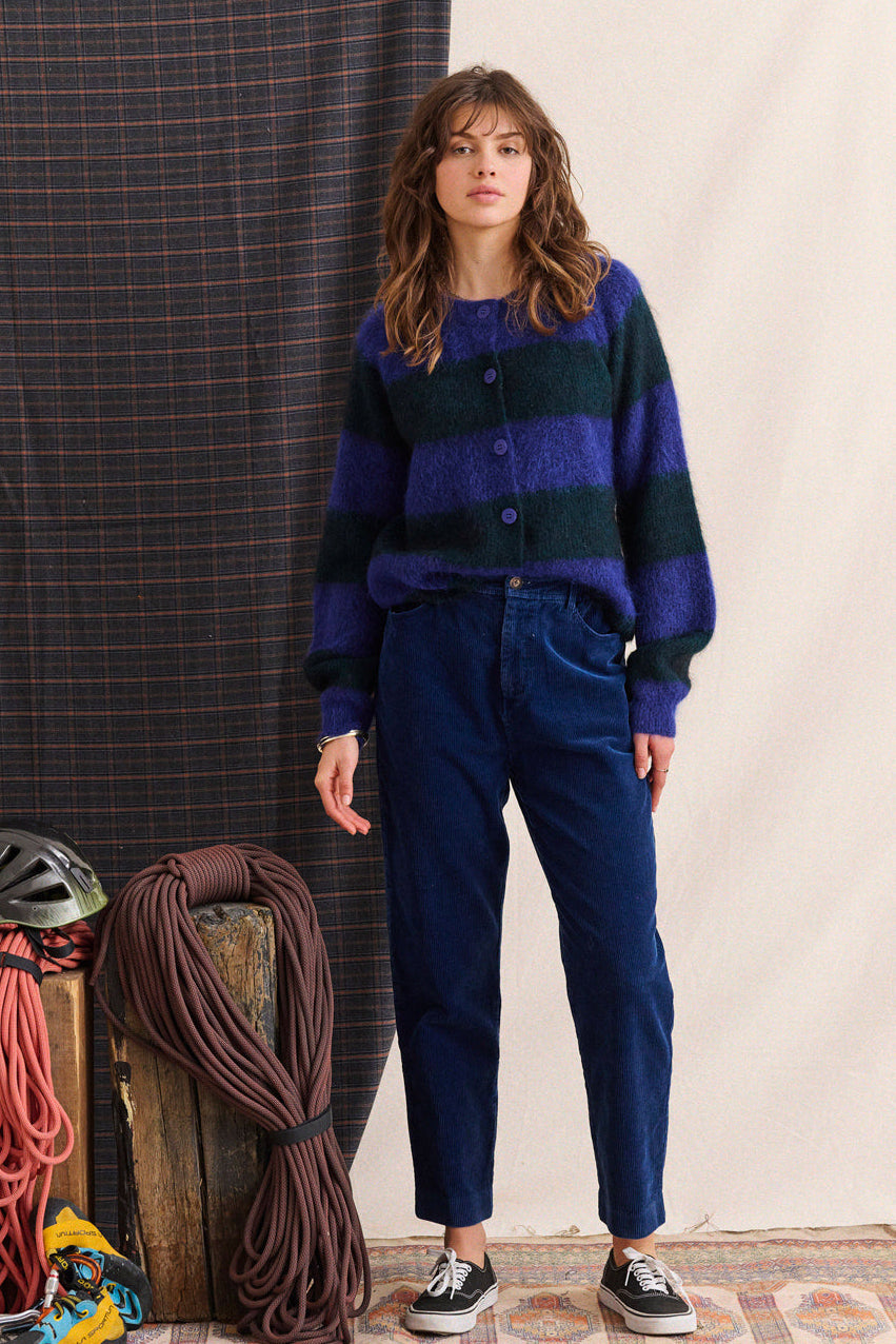 Gilet Lipa - Vert Raye Bleu