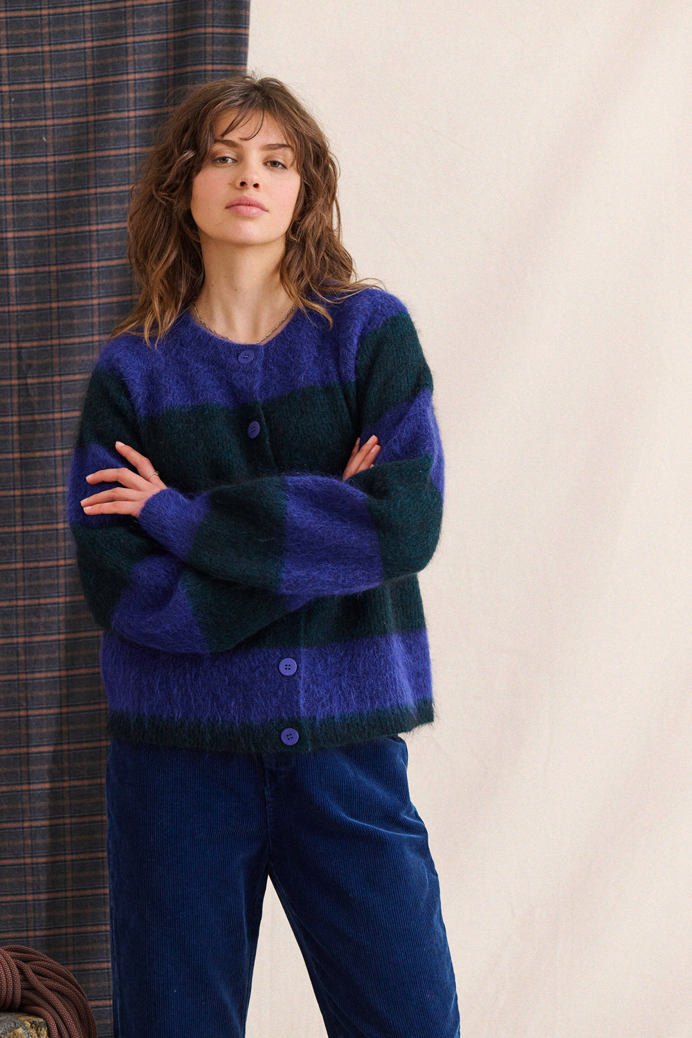 Gilet Lipa - Vert Raye Bleu