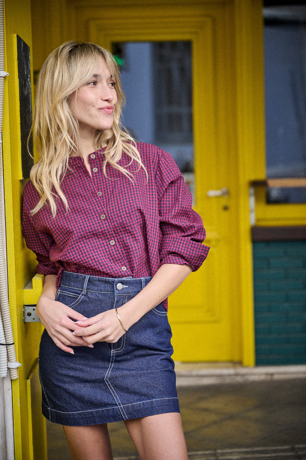 Blouse Binta - Vichy Bordeaux