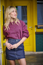 Blouse Binta - Vichy Bordeaux
