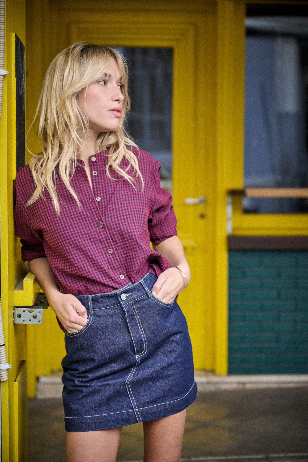 Blouse Binta - Vichy Bordeaux