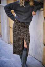 Jupe Jess - Leopard Carbone