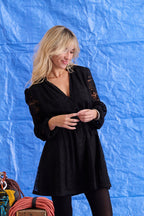 Robe Rosina - Noir Broderie