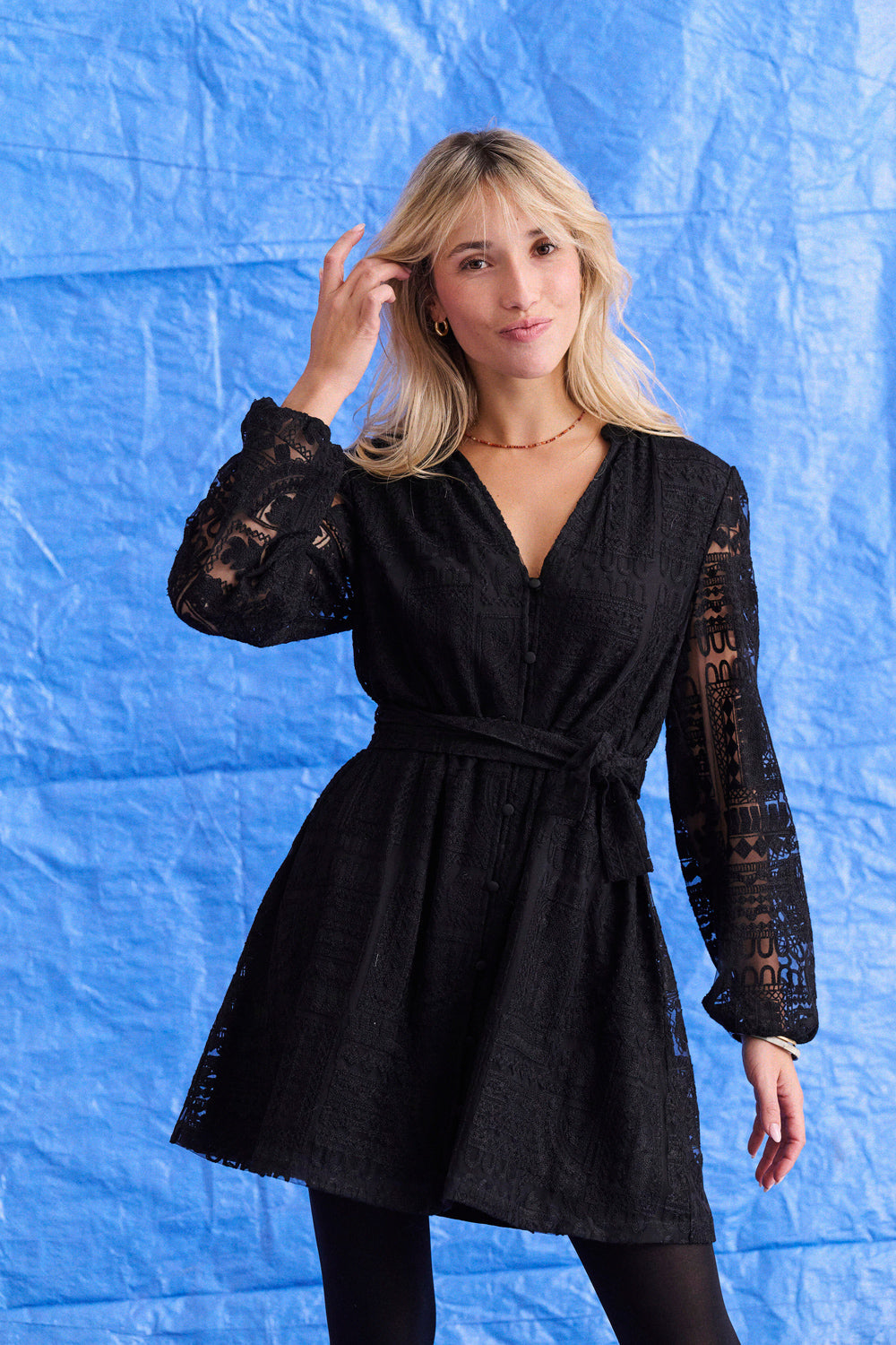 Robe Rosina - Noir Broderie