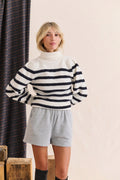 Pull Malory - Blanc Raye Noir