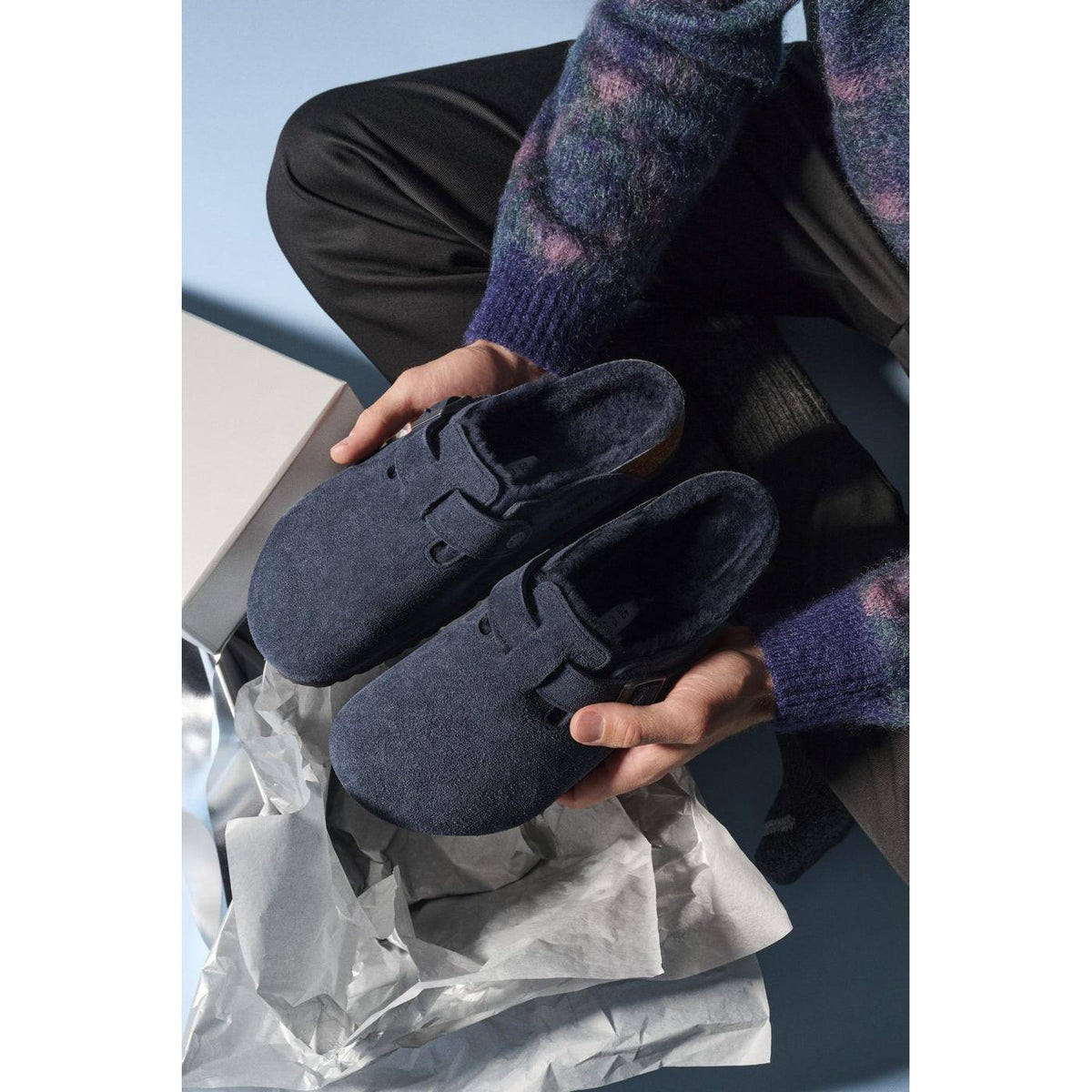 Chodaki Boston Shearling LEVE New Navy LAF