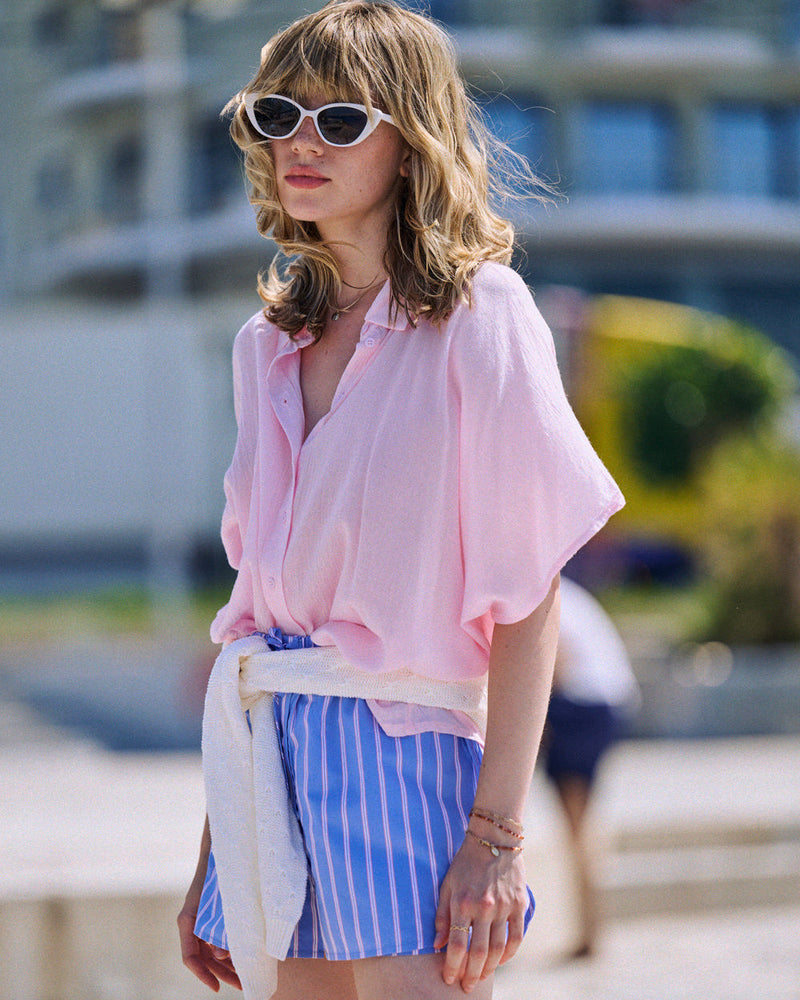Pastel Pink Caribbean Shirt