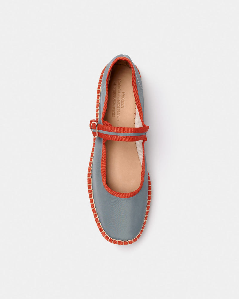 Espadrilles Peonia Gris Oscuro-Rojo