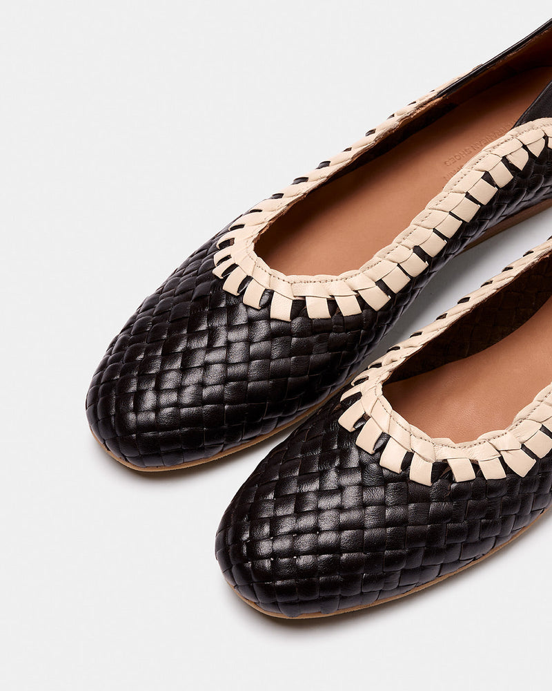 Ballerines Pisum Marron Oscuro-Crudo