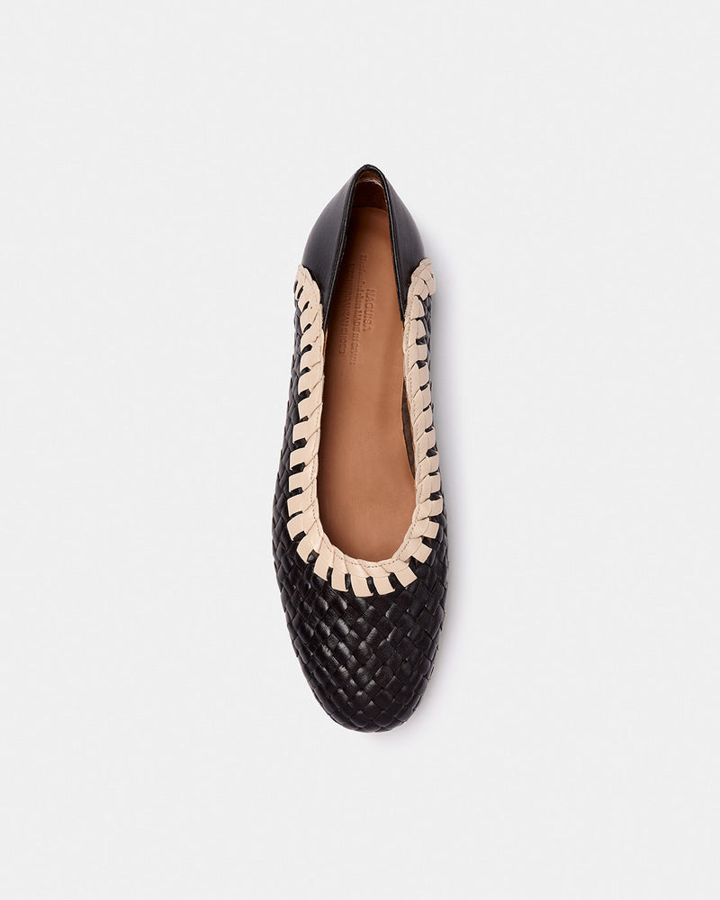 Ballerines Pisum Marron Oscuro-Crudo