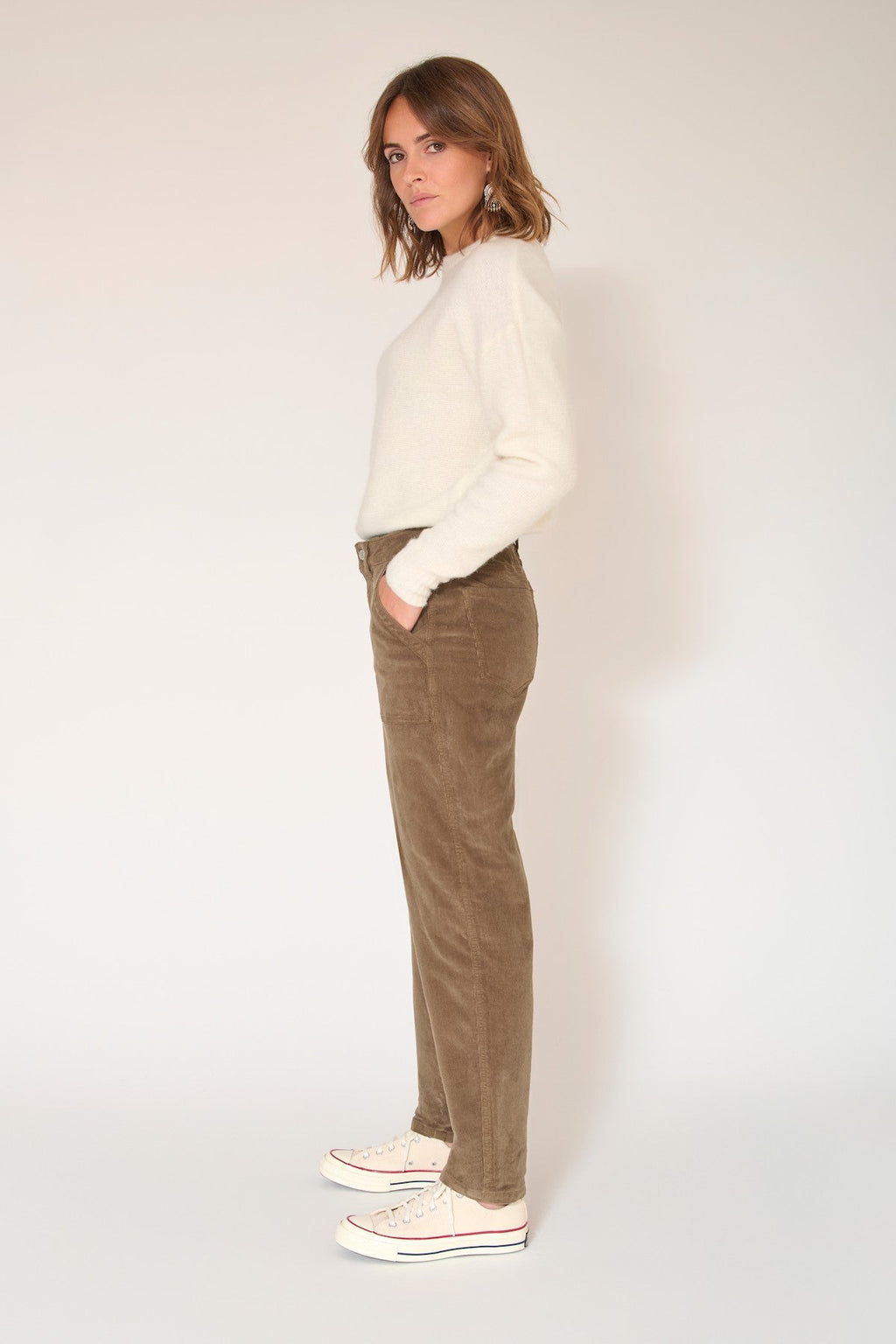Pantalón Phenomene Velvet Chic - Caqui