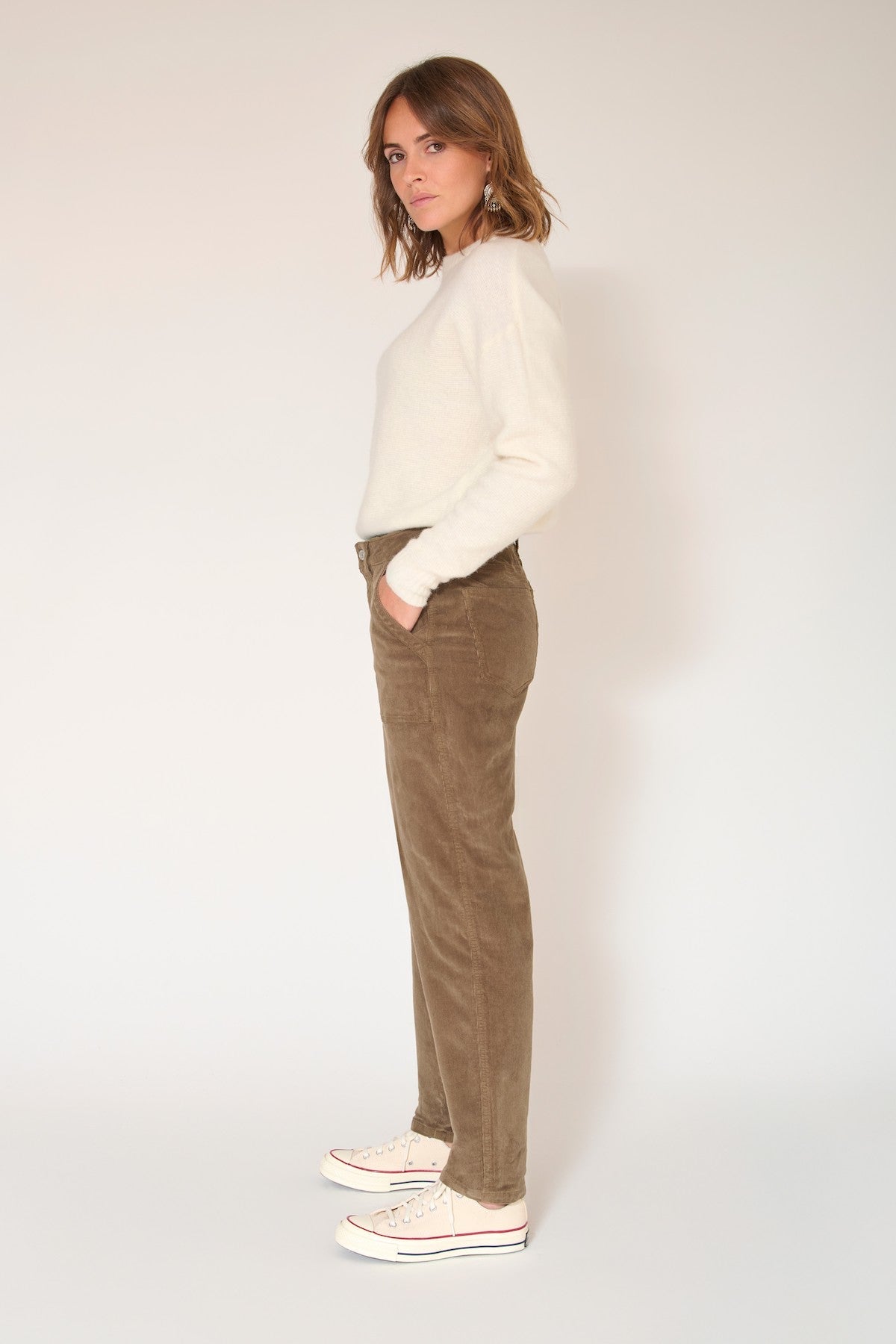 Pantalón Phenomene Velvet Chic - Caqui