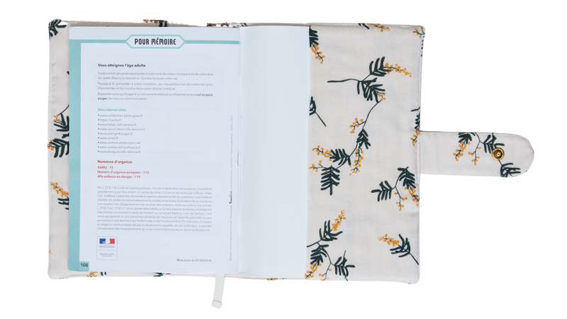 Protège Carnet De Santé Personnalisé - Mimosa