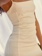 Vestido de mezcla beige