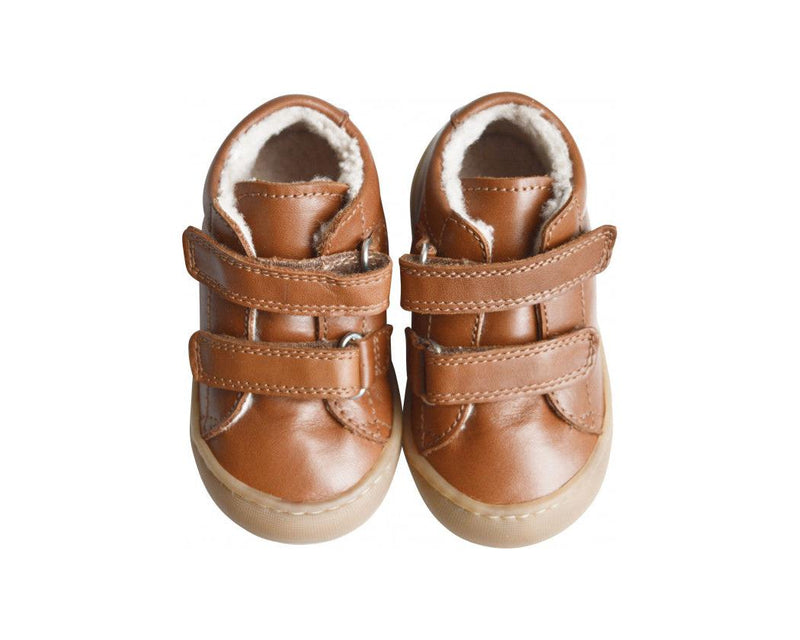 Max Soft Leather Lined Velcro Shoes - Camel - Unisex