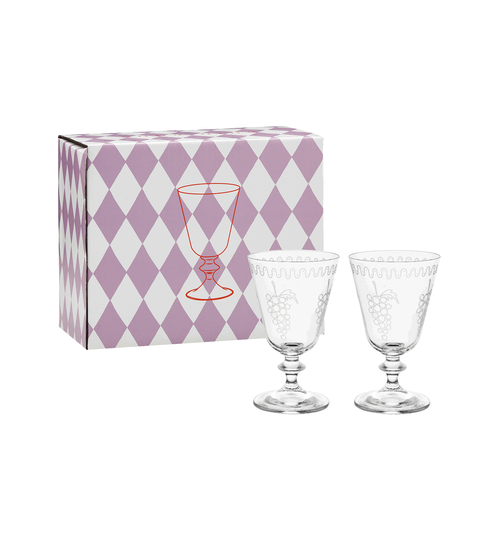 Verres À Vin Bas Grapevine - Lot De 2