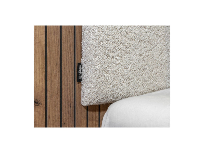 Lit Avec Lattes Massives Pieds En Bois Naturel - Lior - Beige