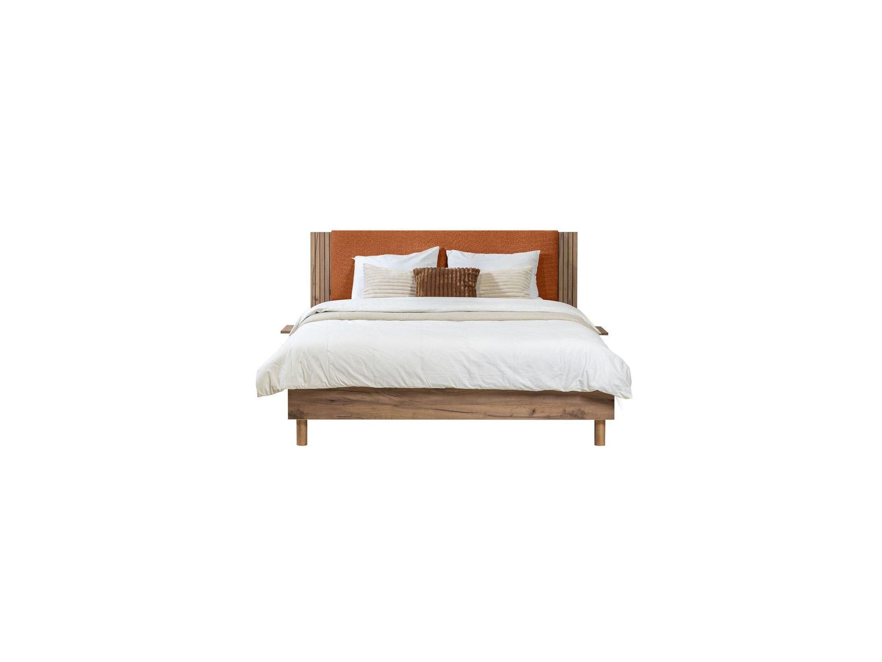 Lior - Cama con lamas macizas - Patas de madera natural