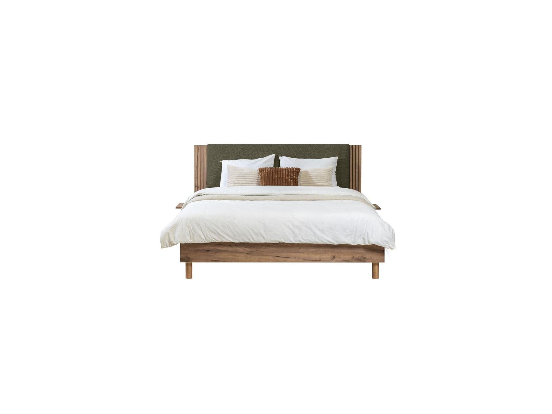 Lior - Cama con lamas macizas - Patas de madera natural