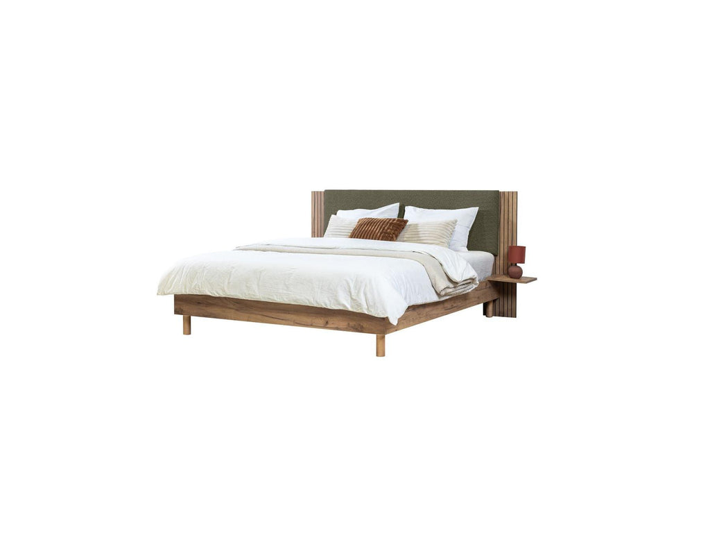 Lior - Cama con lamas macizas - Patas de madera natural