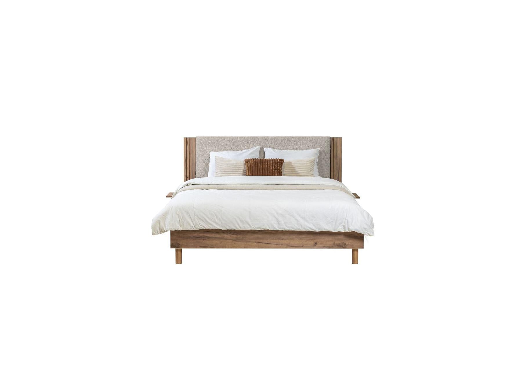 Lior - Cama con lamas macizas - Patas de madera natural