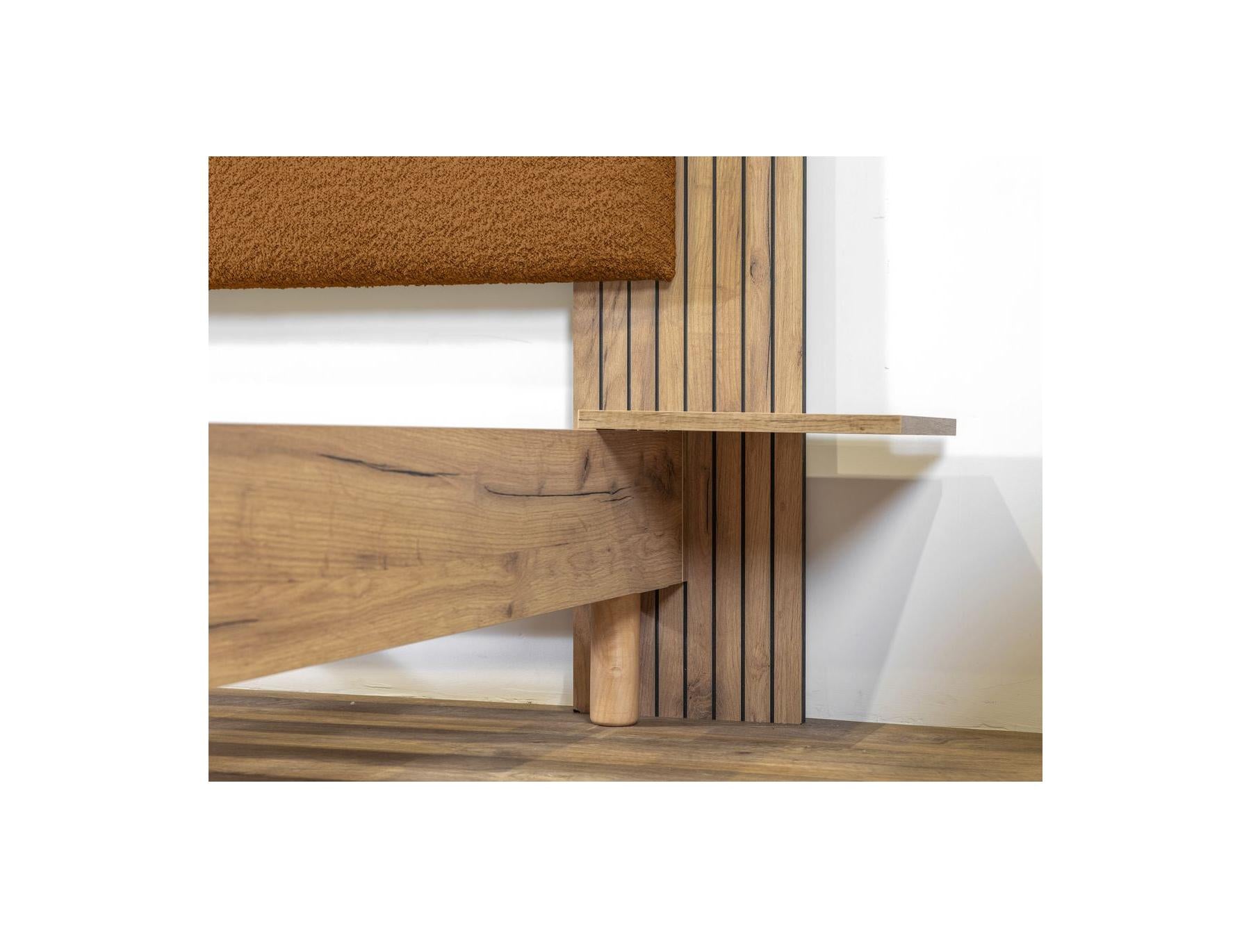 Lior - Cama con lamas macizas - Patas de madera natural