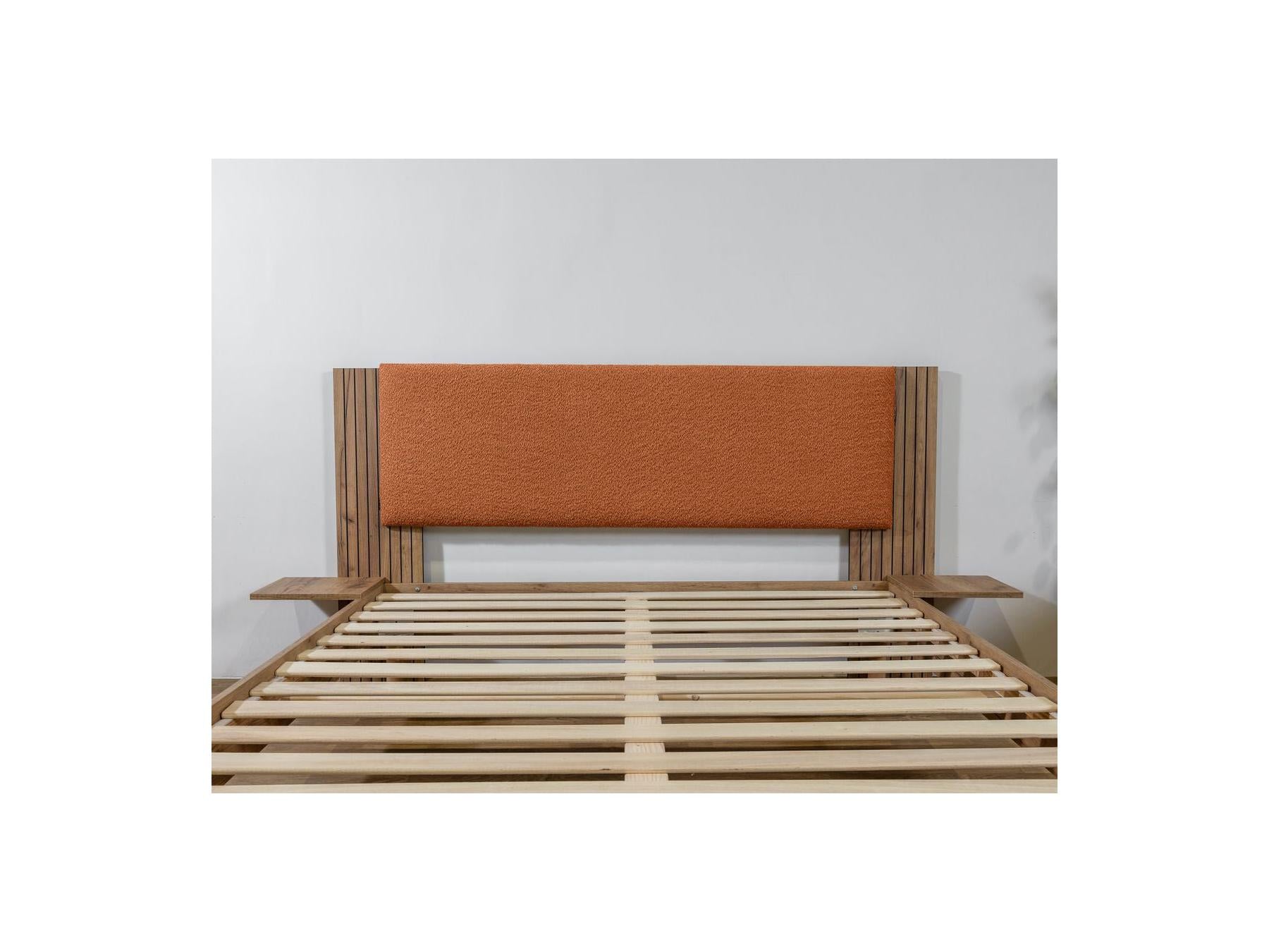 Lior - Cama con lamas macizas - Patas de madera natural