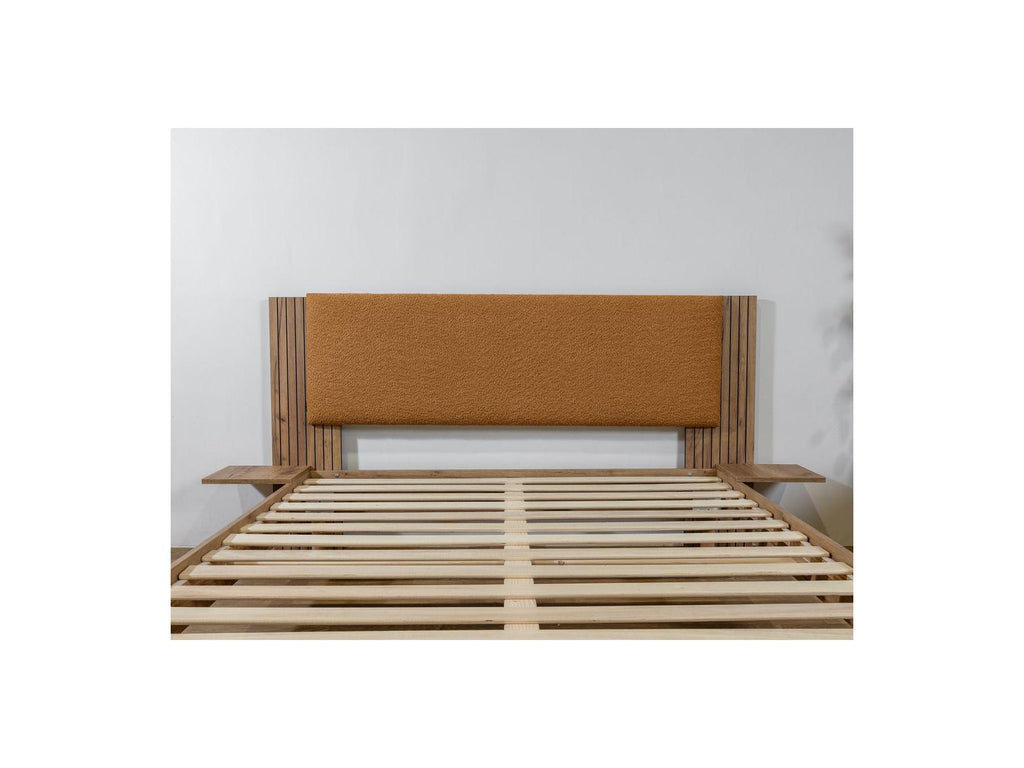 Lior - Cama con lamas macizas - Patas de madera natural