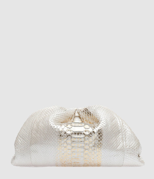 Sista Paris - Sac Uniq Big Python White & Gold - Femme