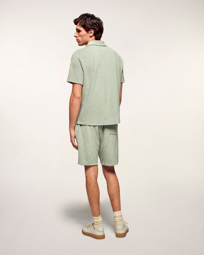Chemise Manches Courtes En Éponge - Sage Green