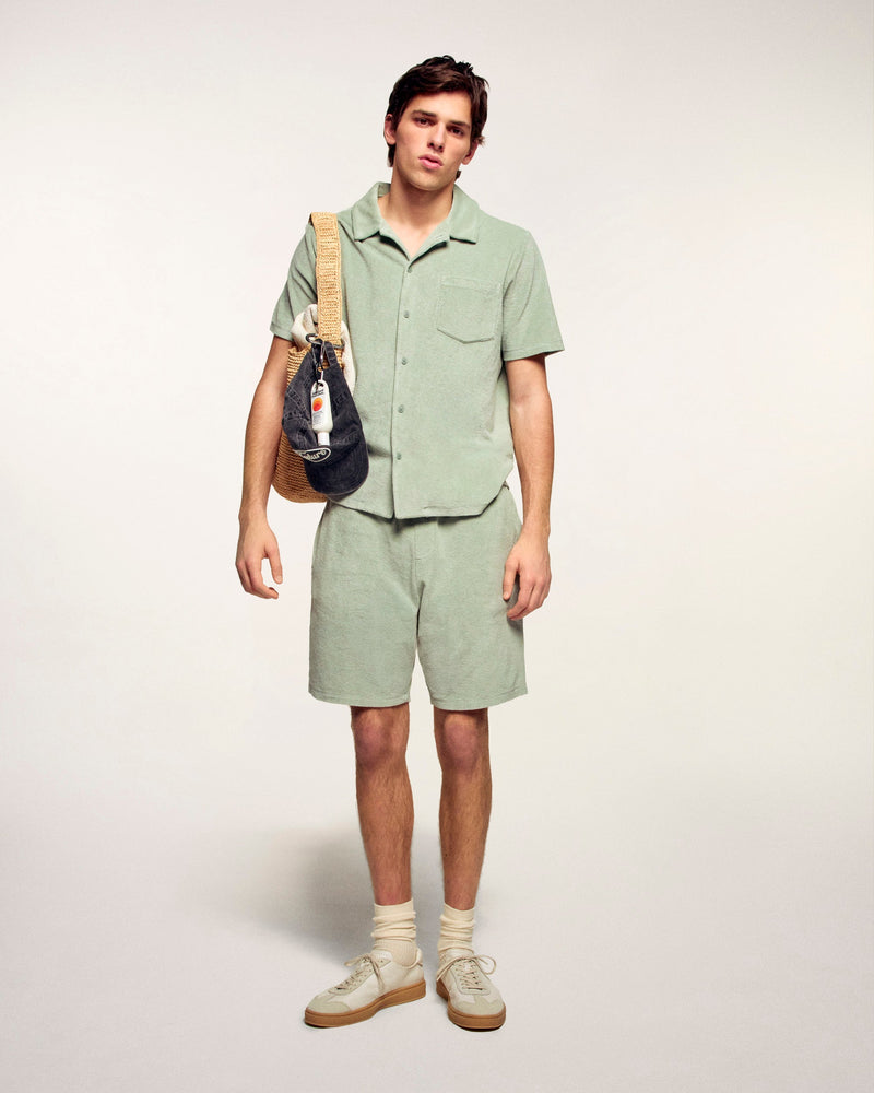 Chemise Manches Courtes En Éponge - Sage Green
