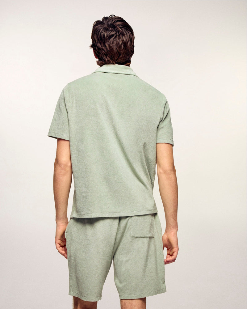 Chemise Manches Courtes En Éponge - Sage Green